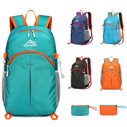 Imagen 1 del producto Mochila ultraligera Unisex para senderismo, bolsa plegable para hombres y mujeres, mochila de viaje al aire libre para ciclismo, montañismo, nailon