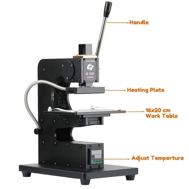 NEW 90XTS Guide Hot Stamping Machine Embossed Leather Hot Foil Machine Brass Holder Hot Foil Stamping Machine