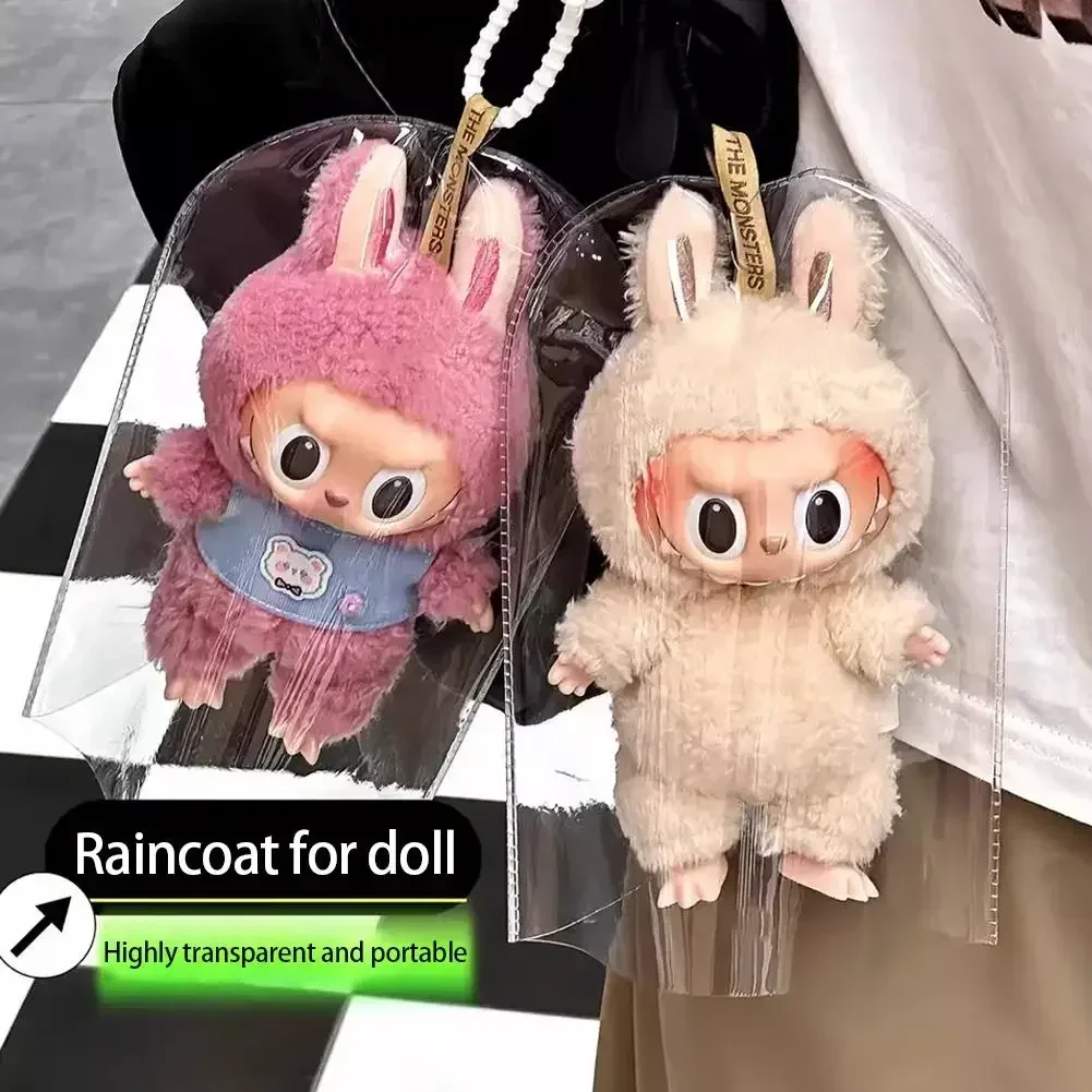 1PC PVC Cotton Doll Outing Anti-dust Protective Cover Waterproof Anti-dirty Mini Raincoat Transparent Cover Dolls Accessories