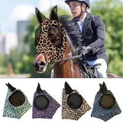 Horse Fly Face Cover Leopard Print Pattern Equestrian Supplies Comfortable Breathable Anti-Mosquitoes Cover Horse Care Product