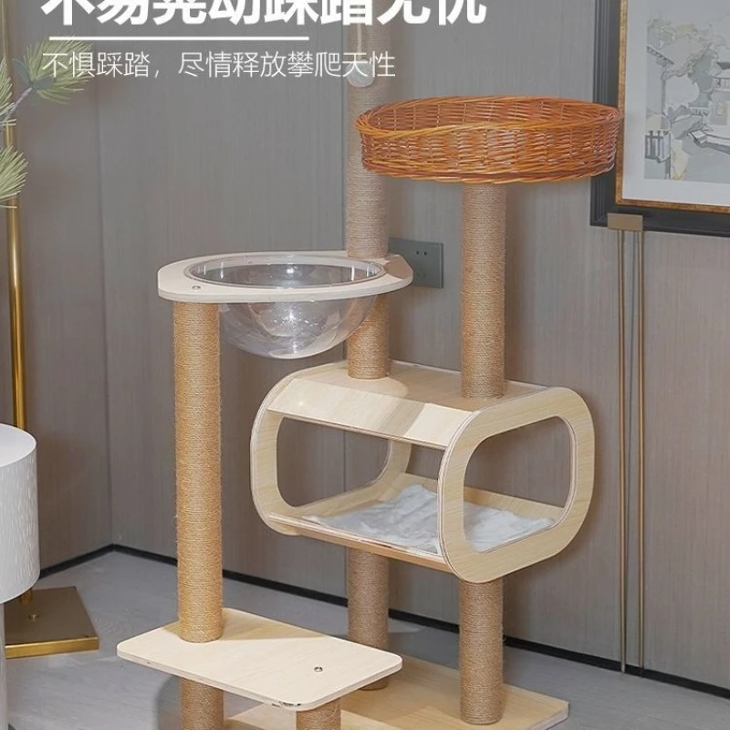 Space capsule stable pet small apartment cat litter multi-layer scratching column summer cat litter indoor climbing