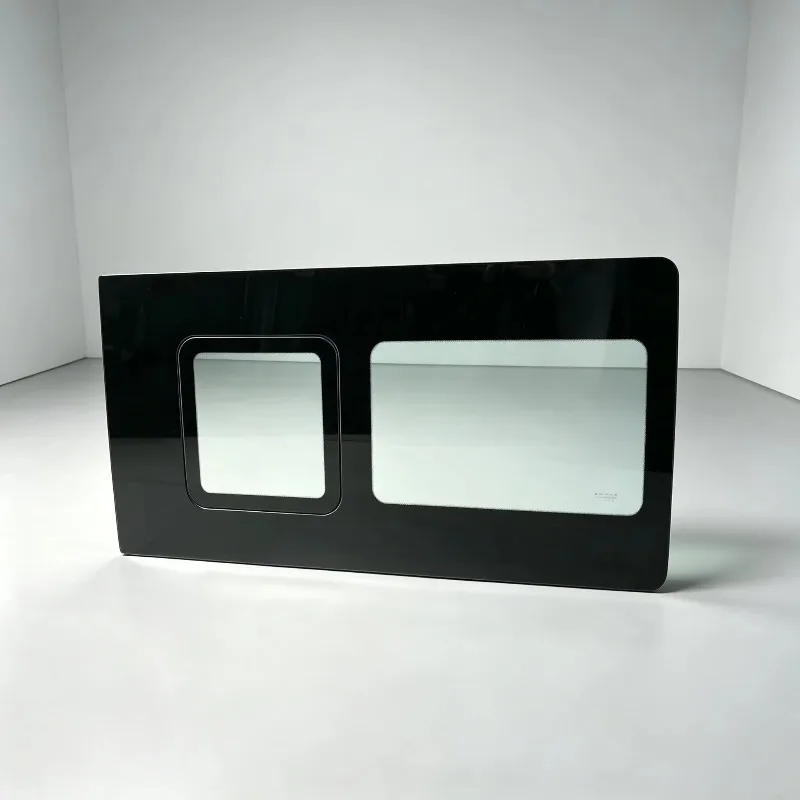 Privacy Tinted Tempered Glass Sliding Side Window With Small Vent Window Replacement Glass for VW Multivan T5 T6 Camper Van