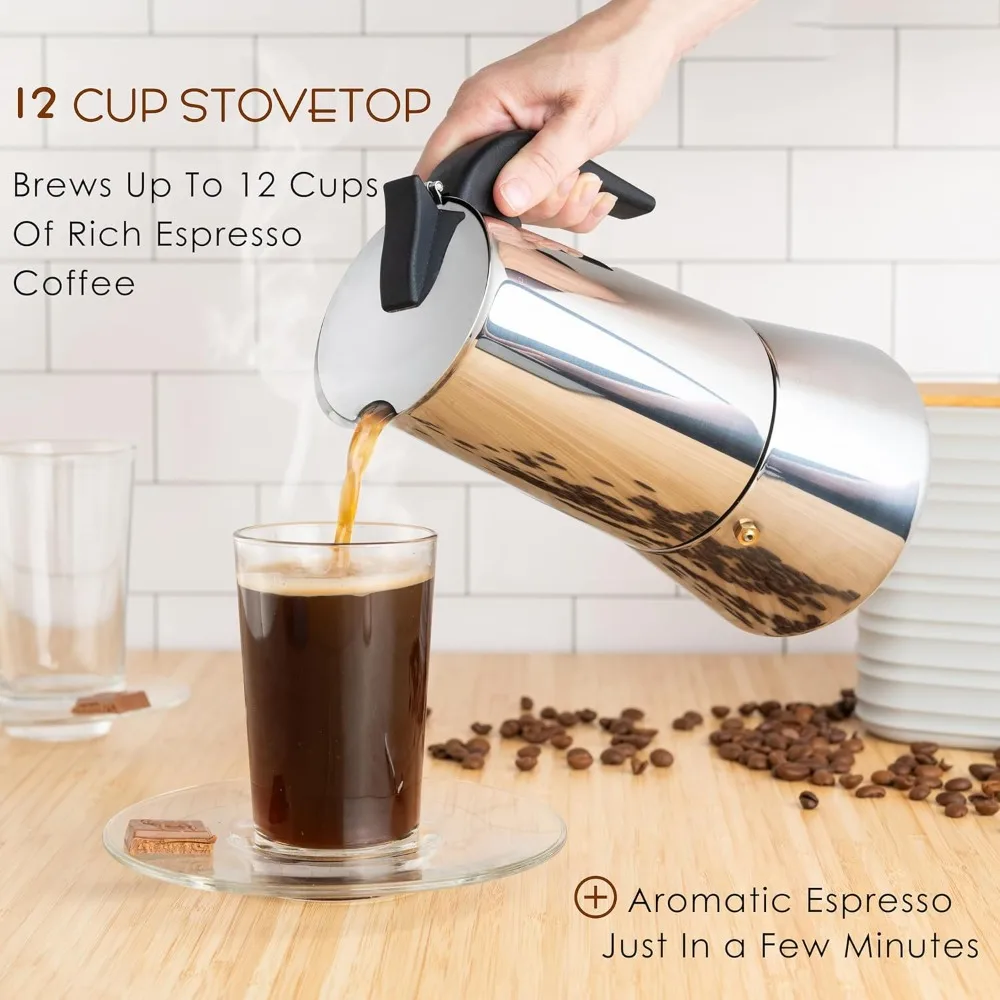 12 Cup Stovetop Espresso Maker - Camp Percolator Coffee 리뷰 및 가격