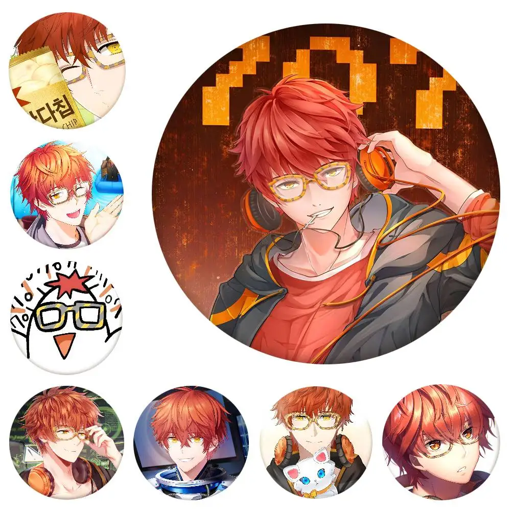 Anime Mystic Messenger Game 707 Round Badge Creative Brooch Clothing Backpack Accessories Lapel Pin