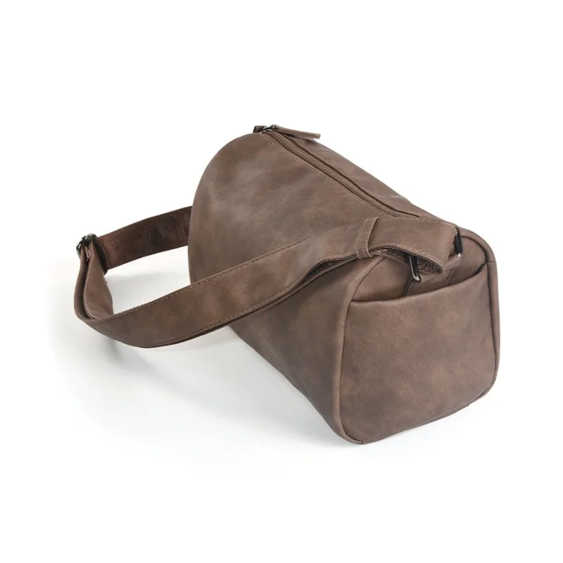 Men's Cylinder Crossbody Bag - Korean Minimalist Fashion Casual Sling Backpack - Trendy Small Shoulder Bag for Men - Daily Use