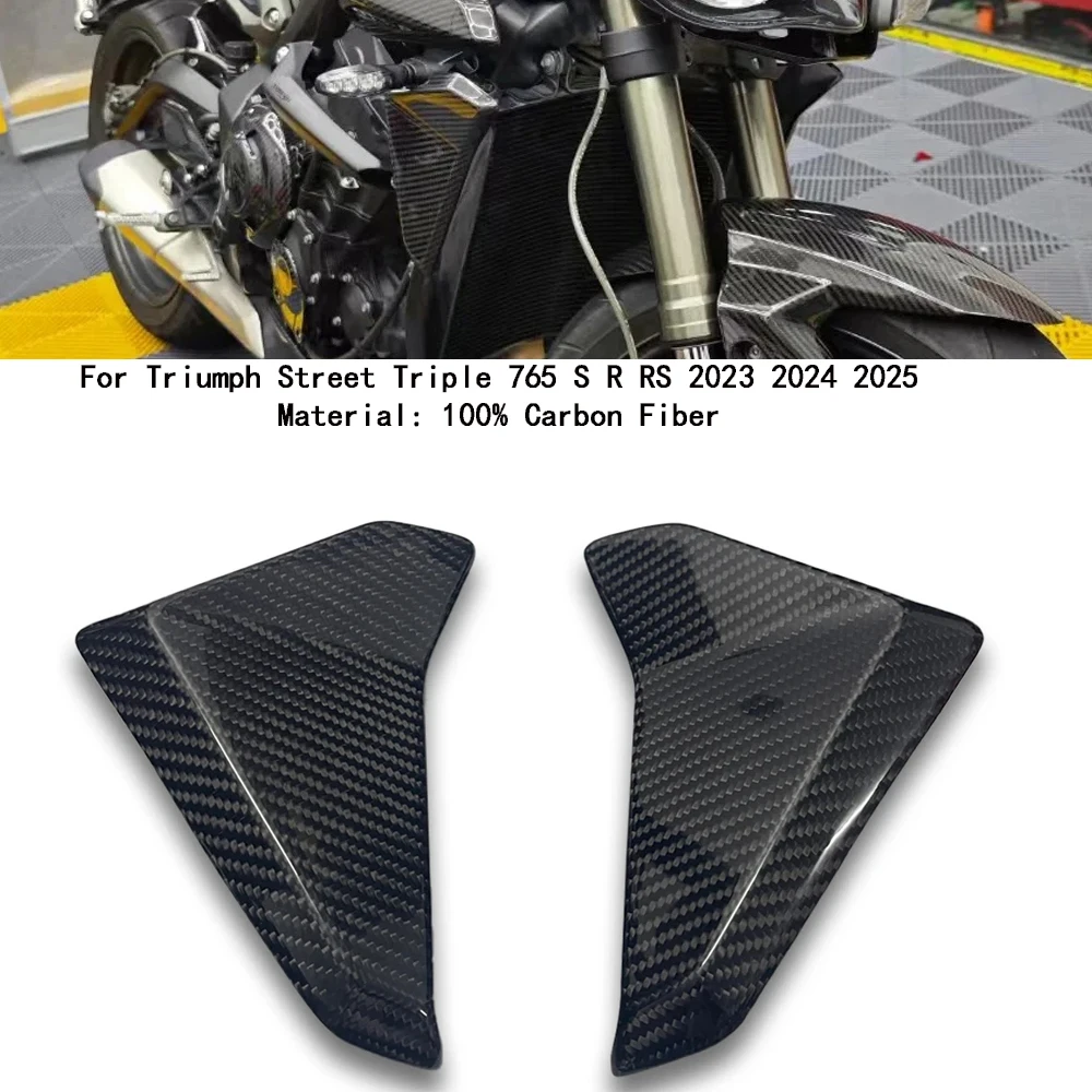 

For Triumph Street Triple 765 S R RS 2023 2024 2025 Carbon Fiber Motorcycle Fairing Outer Radiater Covers Side Panels Decorative