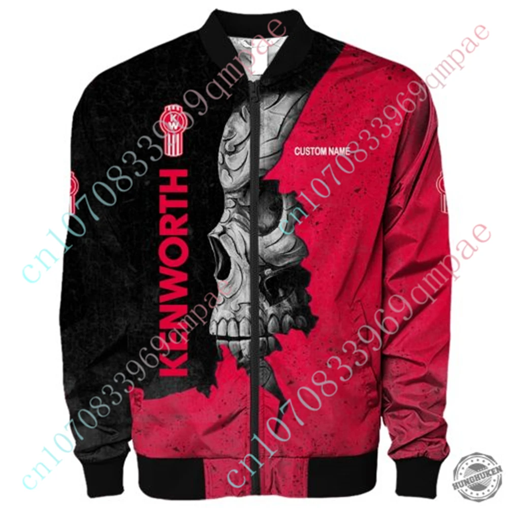 Kenworth Jackets For Men's Clothing Bomber Jacket Techwear Baseball Uniform Harajuku Parkas Windbreaker Thick Coats Custom Logo