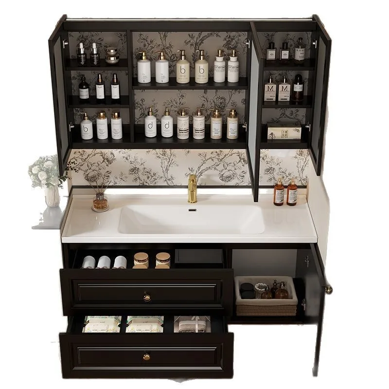 

Французский ретро шкаф для ванной комнаты, комбинированный керамический встроенный умывальник