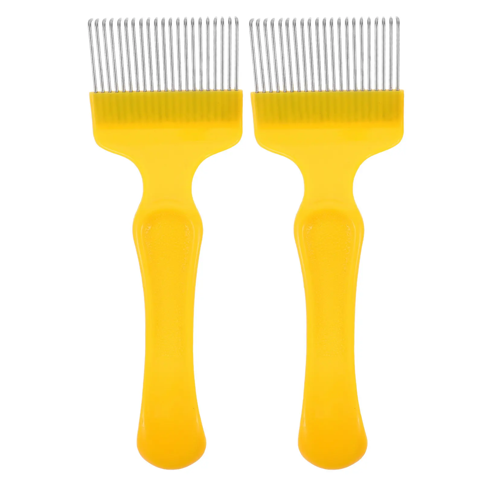 2Pcs Bee Uncapping Fork Stainless Steel Honey Scraper Manual Uncapping Tool Comfortable Handle Honeycomb Scratching Beekeeping