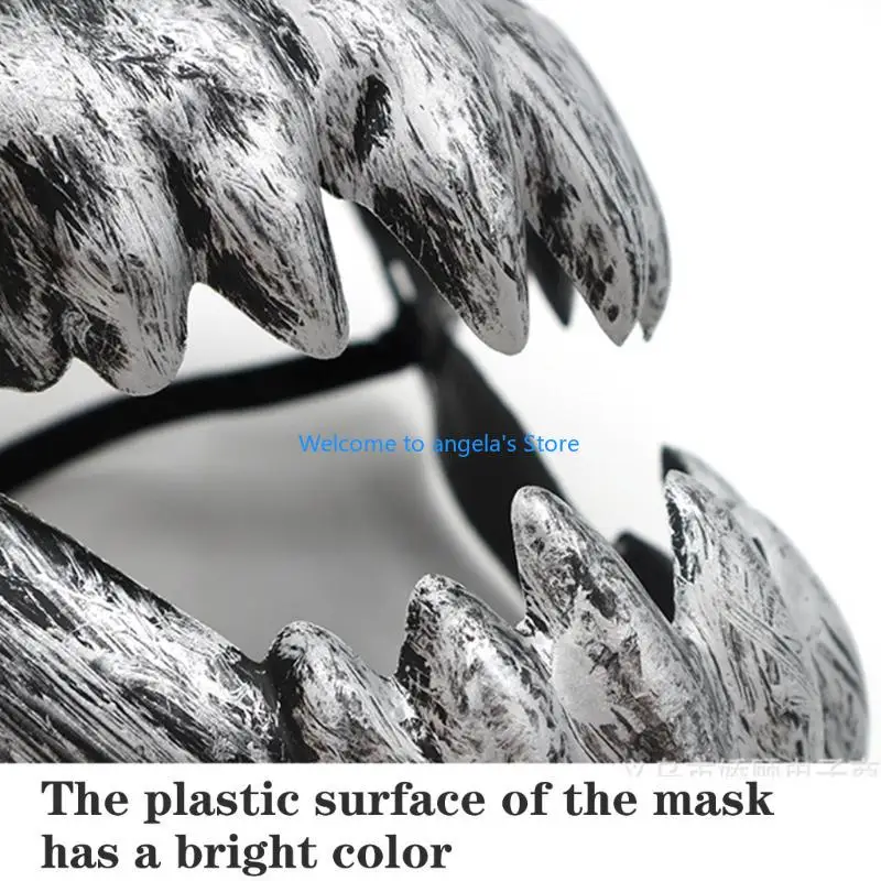 X4YC Angstaanjagende Kirin-gezichtsbedekking Praktische plastic horror-prop voor cosplayliefhebbers en Halloween-vieringen