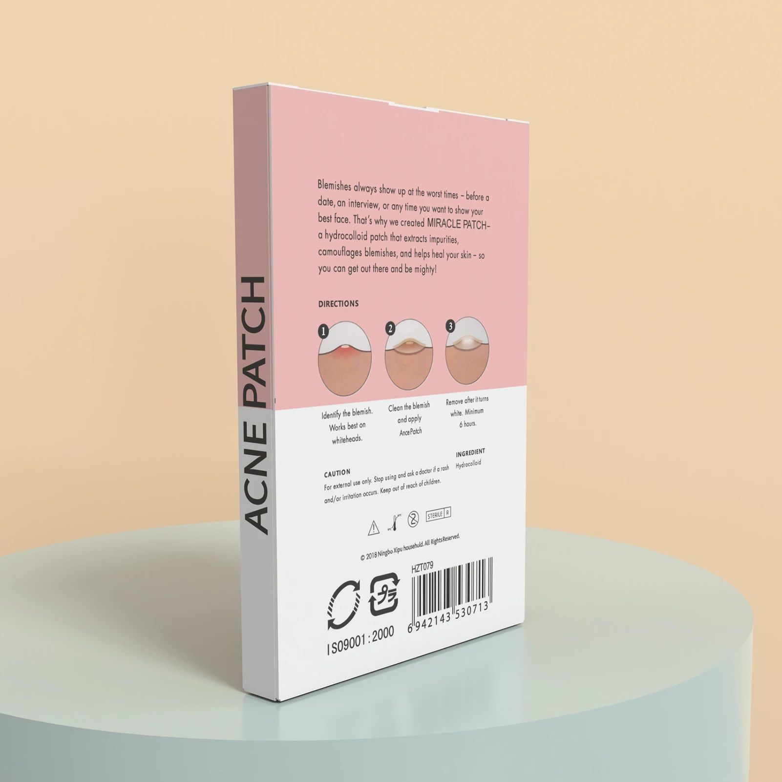 Impermeável salicílico Pimple Patch, tratamento de manchas, cuidados com a pele, reparação da acne, recuperar, embelezar, 72pcs