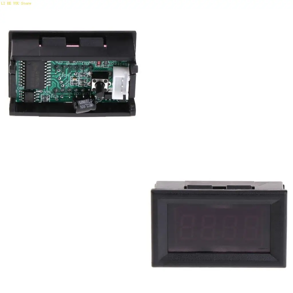 W3JE Professional 2 in 1 LED Tachometer Gauge Digital RPM Voltmeter for Auto Motor Rotating