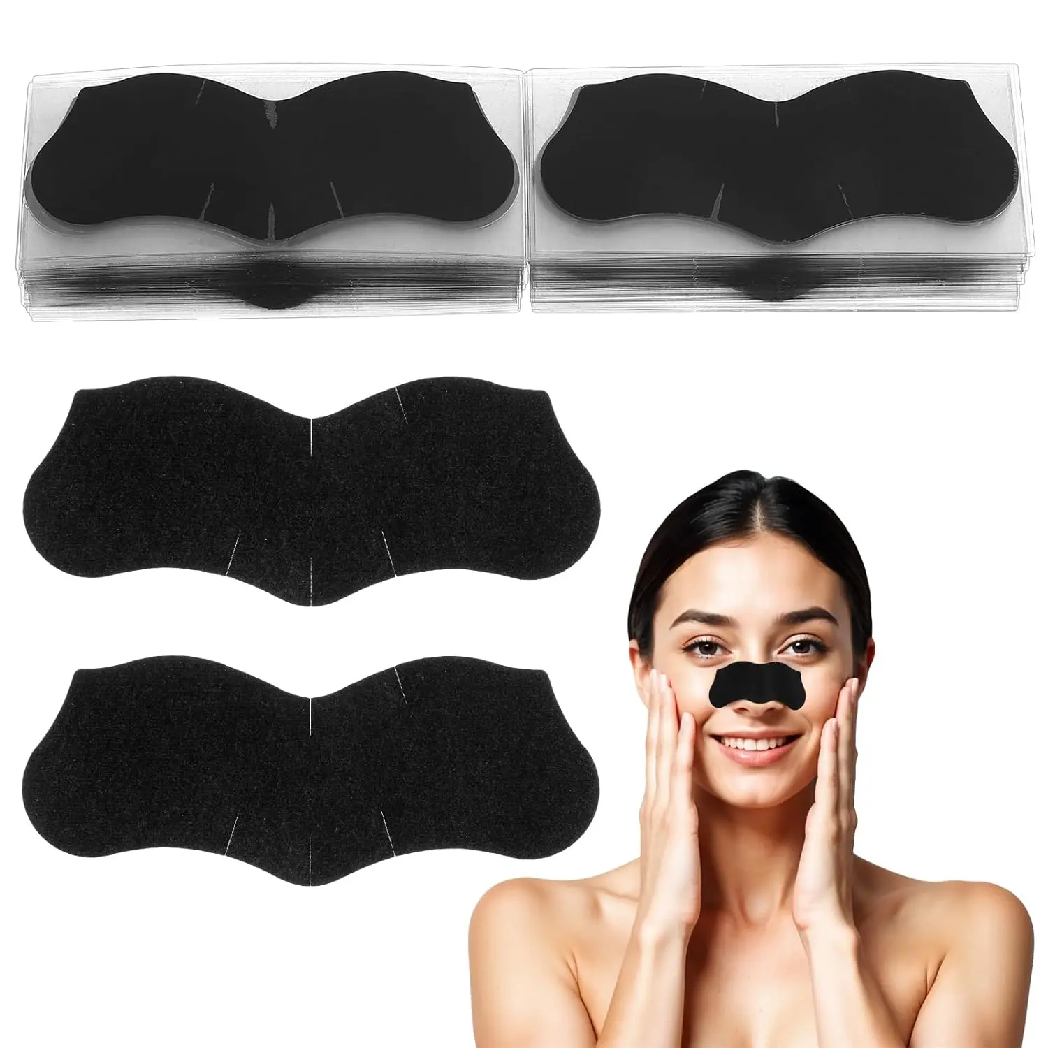 15 Pcs Bamboo Charcoal Blackhead Pore Cleaning Strips Nose Blackhead Remover Deep Cleaning Effectively Controls Blackheads