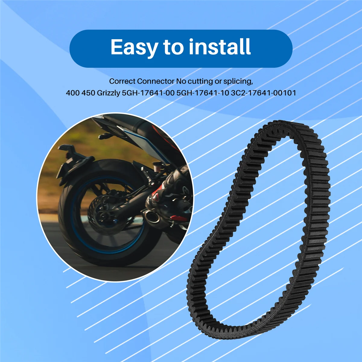 Motorcycle Drive Belt Transfer Belt for Yamaha 400 450 Grizzly 5GH-17641-00 5GH-17641-10 3C2-17641-00