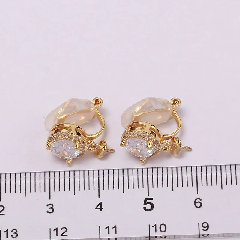 

E021 Gold Plated Copper Pearl Stud Earrings Findings Jewelry Making DIY Jewelry Accessories