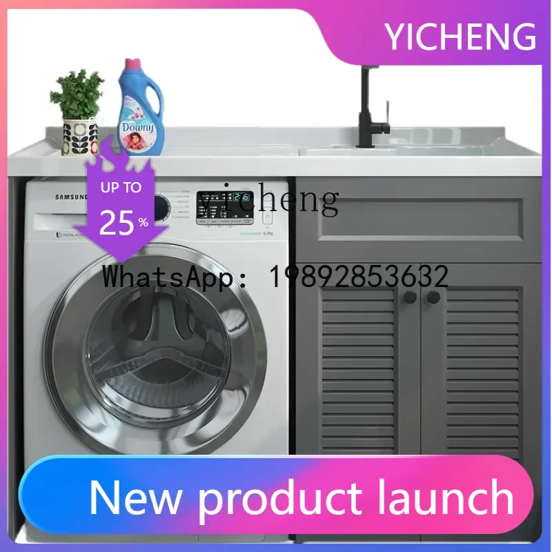 

LYY Washing Machine Cabinet Combination Integrated Drum Laundry Table Pool Partner with Washboard
