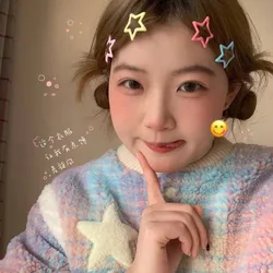 20pcs Colorful Star BB Hairclip Y2K Girls Cute Star Barrettes Metal Snap Clips Hairpins Women Headdress Hair Jewelry Accessories