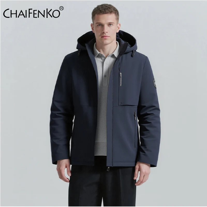 

Men Keep Warm Casual Solid Coat Winter Loose Windproof Thickening Comfort Jacket New Simplicity Fashion Removable Hat Parka Men
