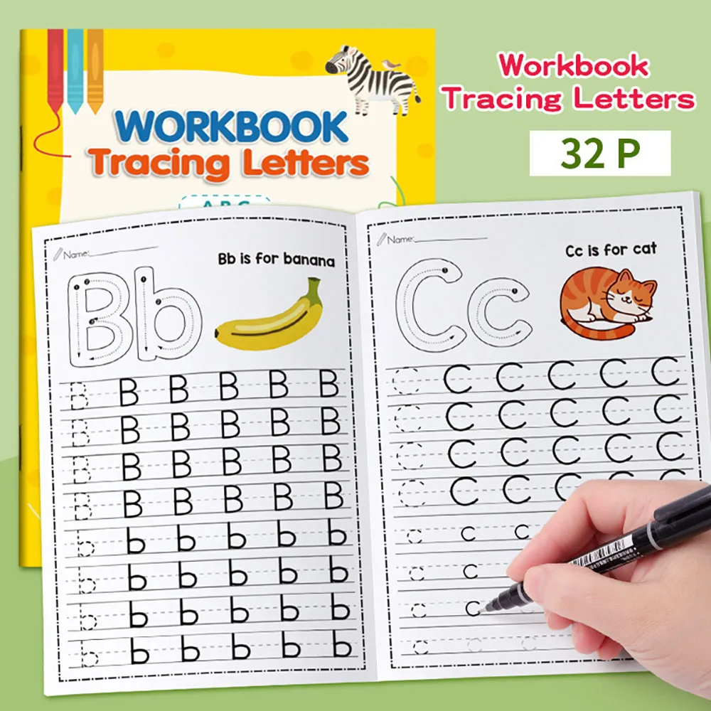 Alphabet Drawing Red Book Student Alphabet Pinyin Practice Font Poster Dot Matrix Font Training
