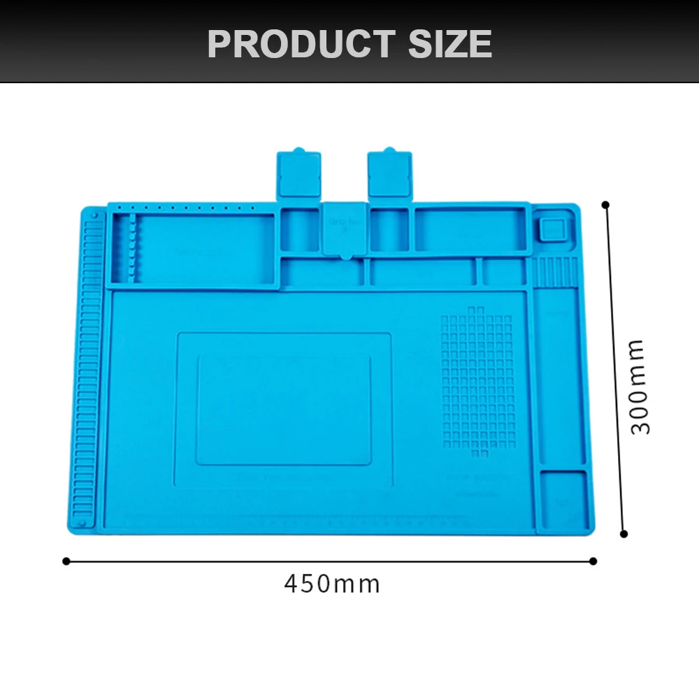 450x300 مللي متر ارتفاع درجة الحرارة مقاومة بطانة حماية من السيليكون ESD مكافحة ساكنة لحام حصيرة لصيانة الهاتف المحمول اللوحة الأم