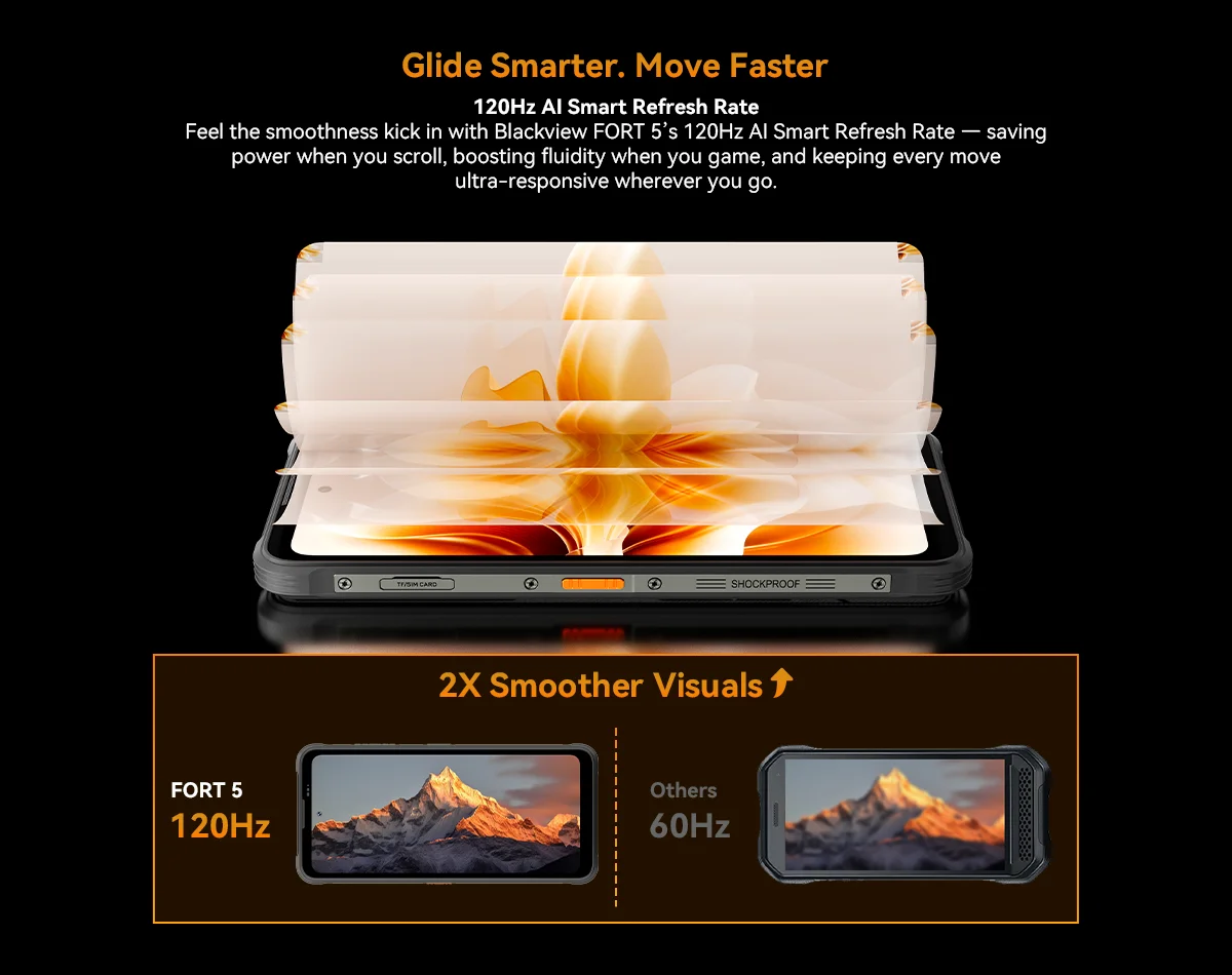 Blackview FORT 5 Rugged Smartphone, The Lightest 108MP Imaging Flagship, Android 16, 36GB(12+24) Expand RAM 256GB ROM, 6.78" HD+ IPS Display, 5000mAh Battery, 33W Fast Charging, NFC