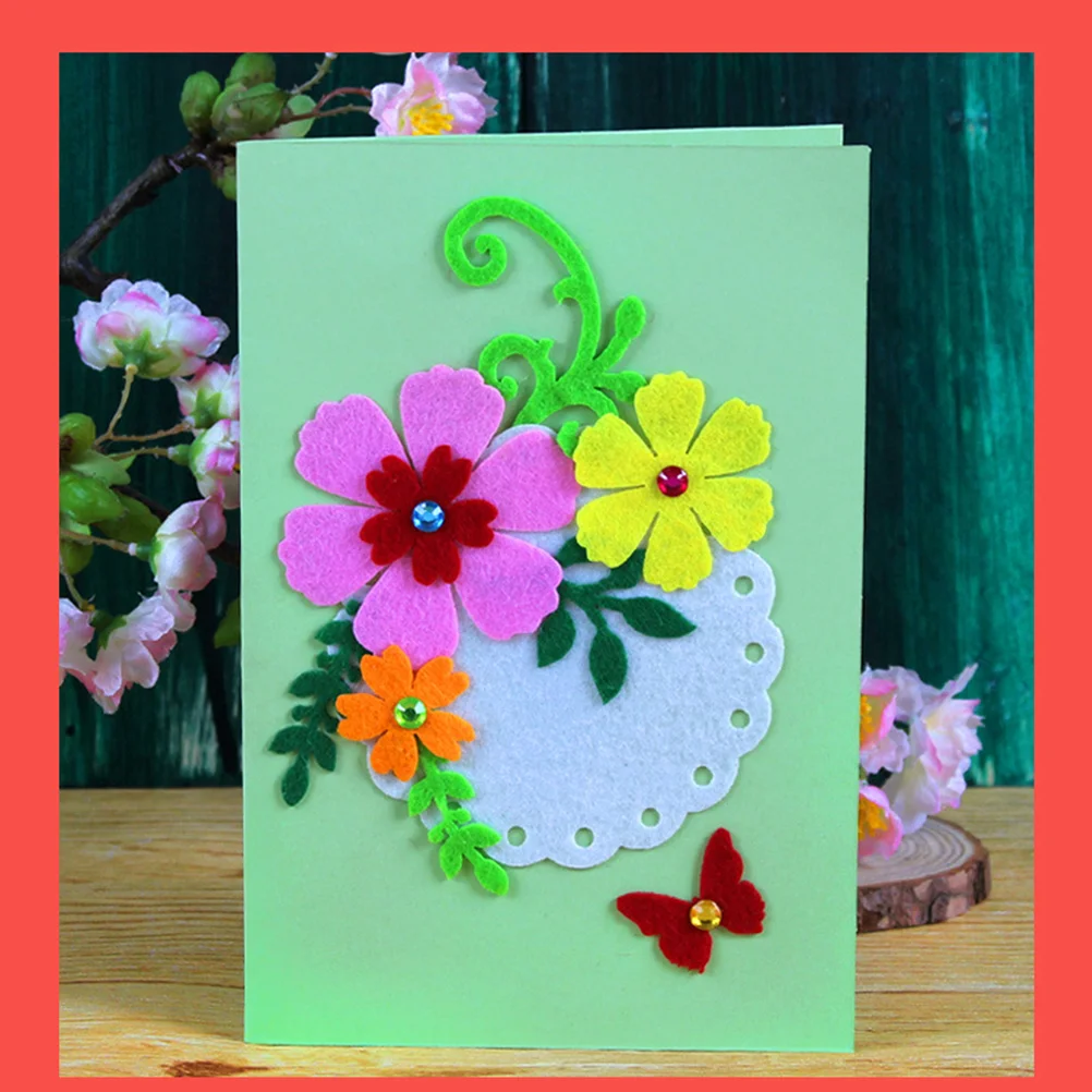 

4 Pcs DIY Card Making Kit Greeting Self Made Folded and Matching Envelope Handmade