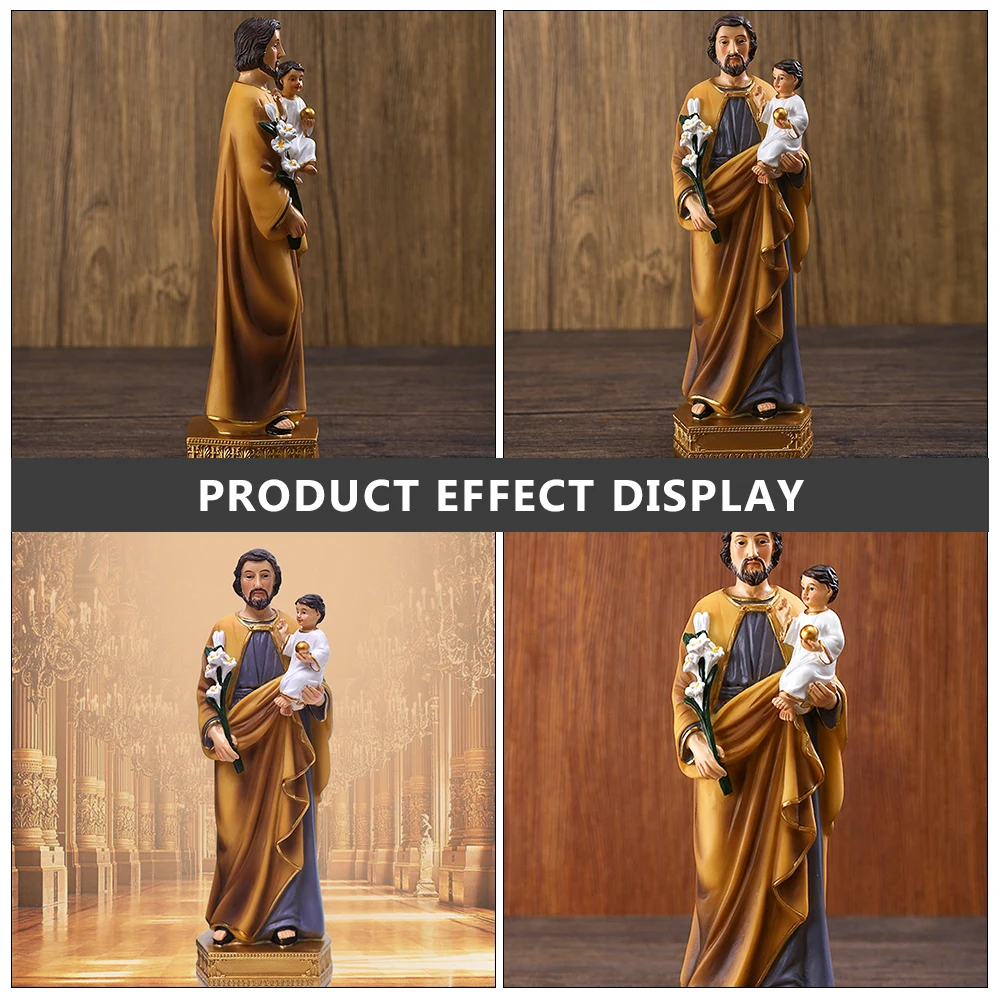 

1pc Statue Religious Church Decoration Resin Ornament Home Office Desktop Adornment Faithful Gift Bedroom Study School