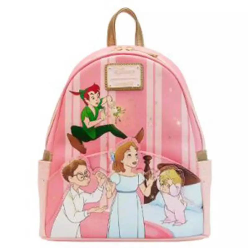 Loungefly Disney Vinnie Peter Pan 70th Anniversary Cartoon Print Double Shoulder Bag Backpack Casual Bags Children Travel Bag