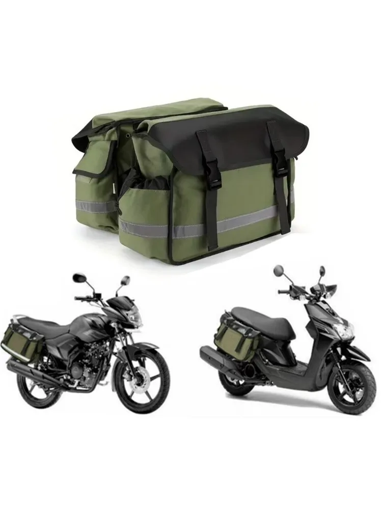AliExpress NONE Bicycle Side Bag Bike Motorcycle Saddlebag Luggage Bags Waterproof Canvas Storage Bag For Honda Shadow For Suzuki DR 650