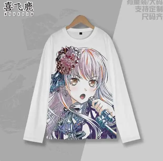 

2024 Anime Bang Dream Yukina Minato Long Sleeve T-Shirt Cosplay Costume Men Woman Casual Student Loose Tops anime