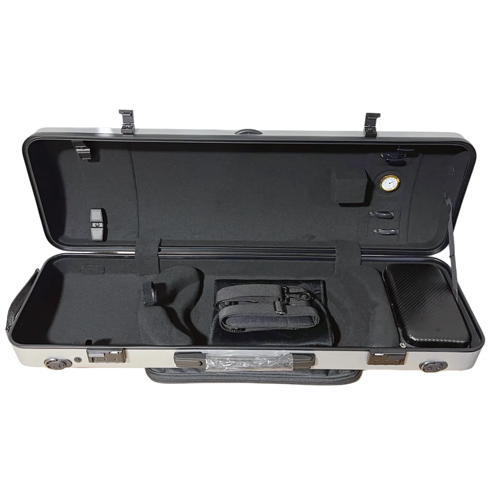 Stylish Oblong Carbon Fiber Violin case 4/4 Size/ Camber Model Super Sturdy w/ Number Lock Quality Gurantee