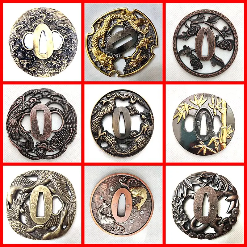 Excellent Fittings Tsuba For Japanese Sword Samurai Katana Wakizashi Tachi Broadsword Nodachi Shinai Tsurugi Blade Edge H-01