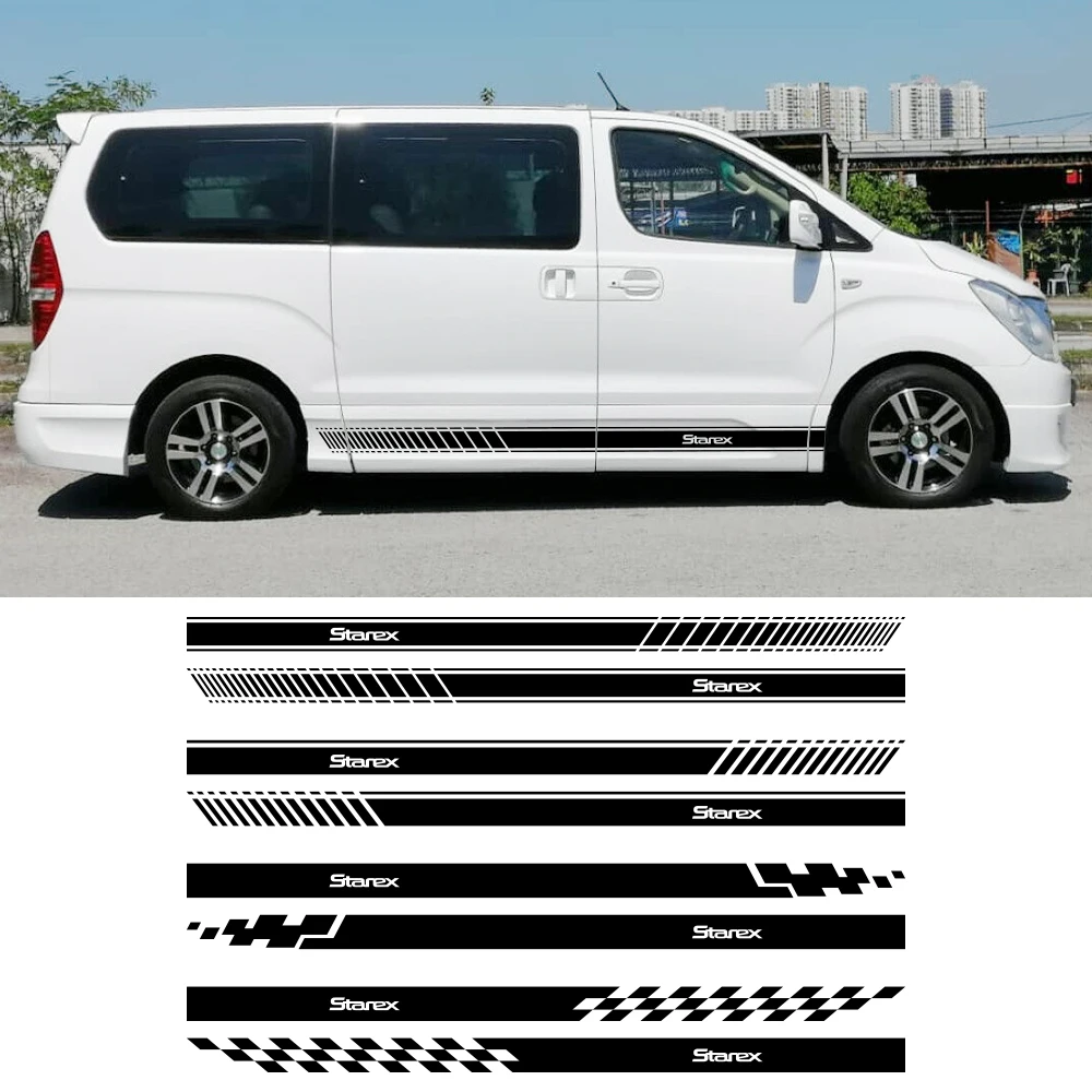 Van Stickers For Hyundai Grand Starex H1 Royale H200 H300 A1 Satellite Camper Car Door Side Decor Decals Auto Tuning Accessories