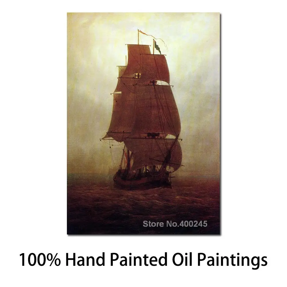 

Romanticism Paintings Lanscape Sailing Ship Caspar David Friedrich High Quality Handpainted