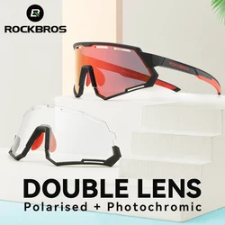 ROCKBROS Cycling Sunglasses Glasses Polarized Photochromic Lens Men Women MTB Road Bike Sports Eyewear Bicycle Goggles UV400