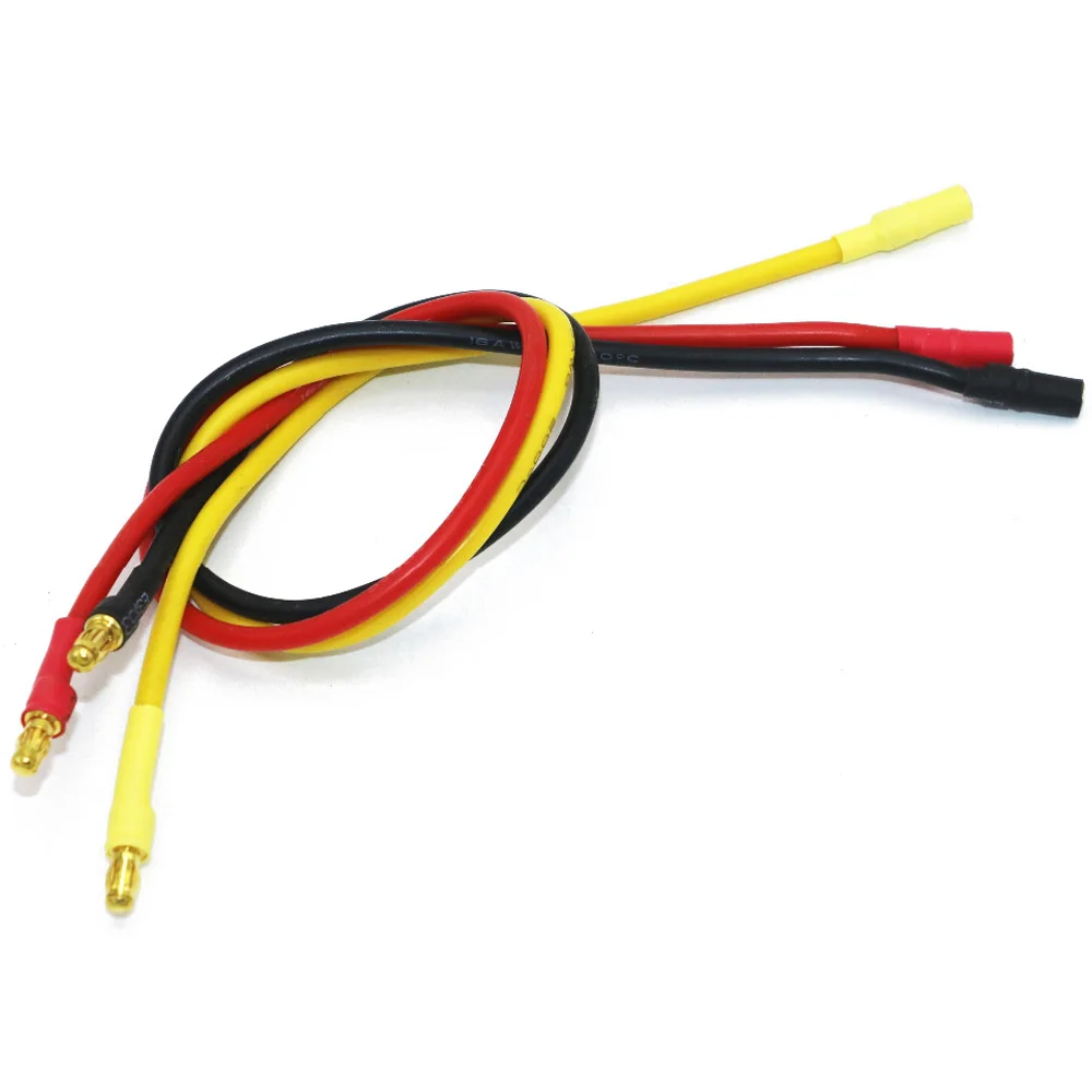 3pcs/lot RC Motor/ESC Extension Cable Wire 3.5MM Banana Plug 16AWG Silicone Cable 10cm 25cm 30CM For RC Drone Car Toy Wholesale