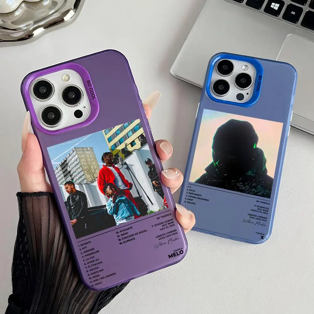 Funda para Teléfono Rapper Melo T-Tiakola, Funda Mate con Efecto Aurora Láser para iPhone 17 16 15 14 13 12 11 Pro Max Air, Carcasa Antigolpes