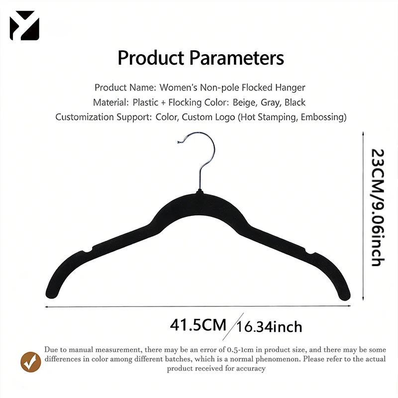 30-Pack of 42cm Trendy Velvet Non-Slip Women's Flocked Hangers, Thick and Durable Plastic Hangers, Protect Shoulders Without Bulging, Won'T Damage Clothes, Very Attractive for Home and Store Use