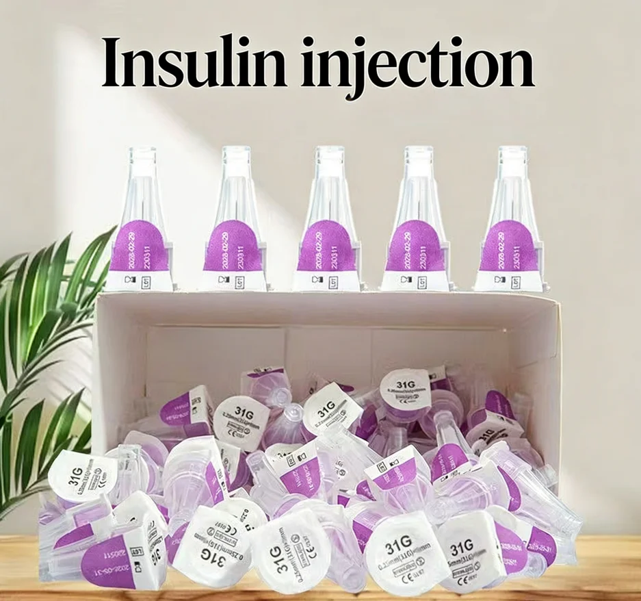 100pcs/box Insulin Pen Needles 31G 5-6-8mm32G 4mm EO Sterile Ultra Sharp for Safe and Painless Diabetes Management