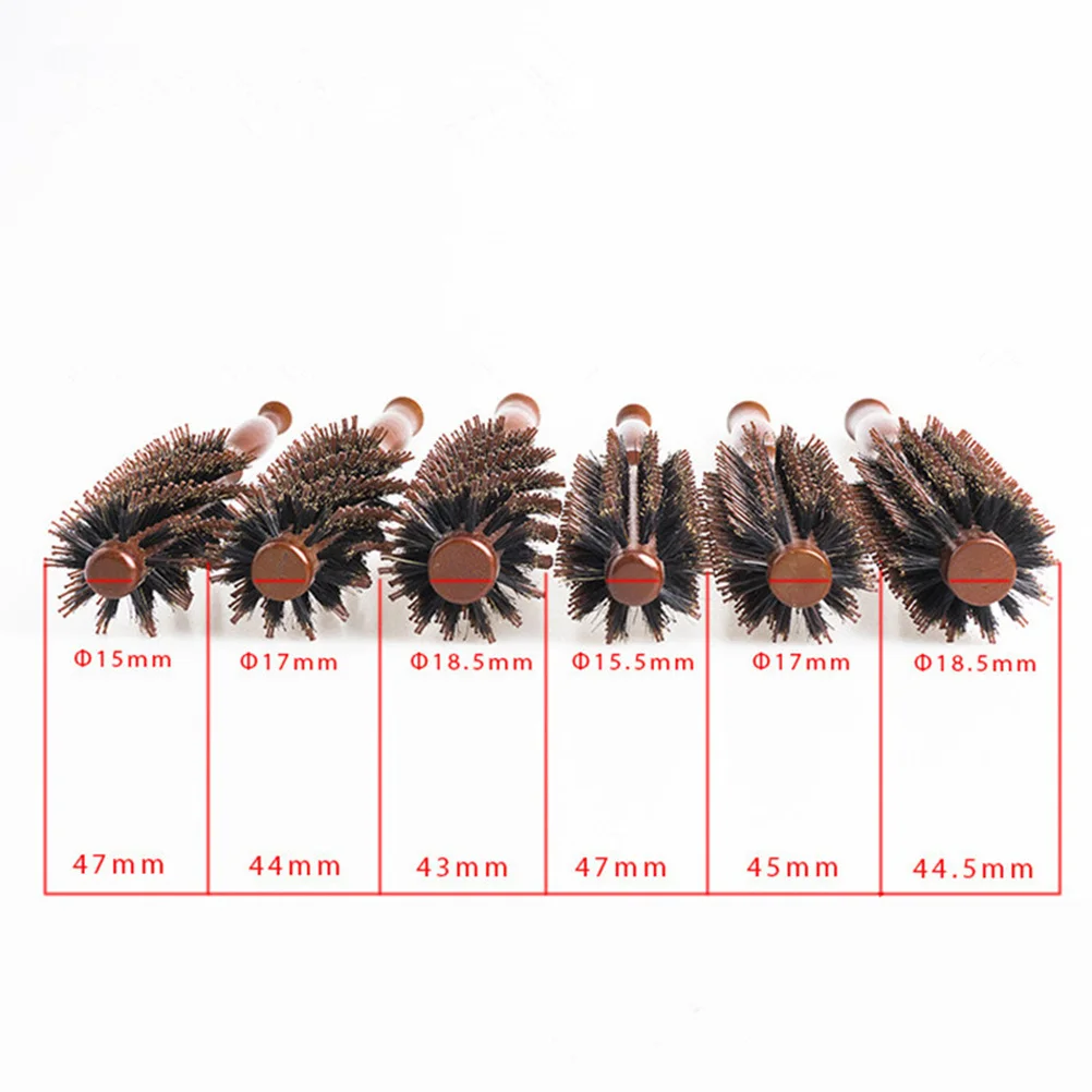 

12-Row Bristle Nylon Round Comb For Women Deep Scalp Massage Spiral Design Smooth Brush Bight Coffee Color Round Comb
