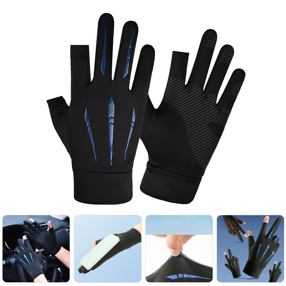 

1 Pair Of Sun Protection Sport Gloves Anti-Slip Breathable Fitness Cycling Gloves For Outdoor Exercise Wear-Resistant Elastic