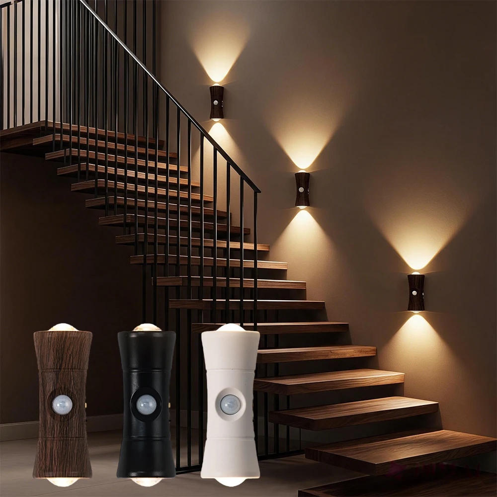 GGbingo LED Magnetic Wall Lamp with Human Sensor Rechargeable Dimmable Wall Sconce Indoor Art Decorative Lighting Night Light