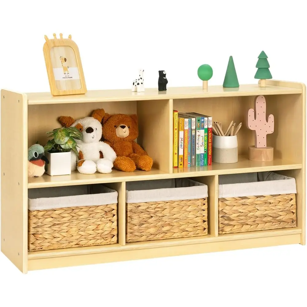 

2-Layer Toddler Bookshelf and Playroom Organizer for Kids Rooms, School, and Nursery