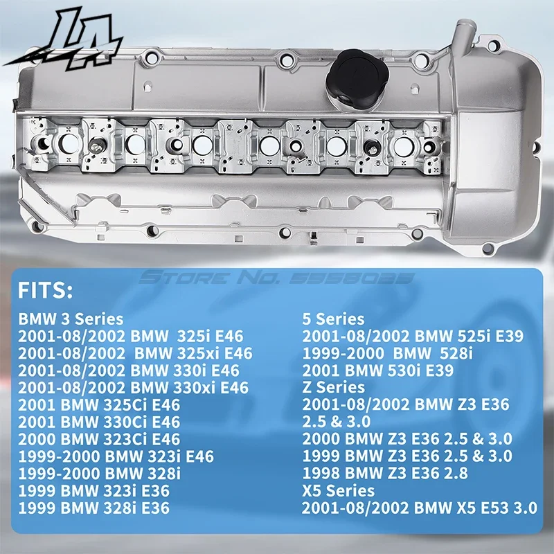 Tutup Katup 11121432928 untuk BMW Seri 3/5/X5/Z3 323i 325i 328i 330i 525i 528i 530i Cocok untuk Mesin M52 2.5L/2.8L & M54 2.5L/3.0L