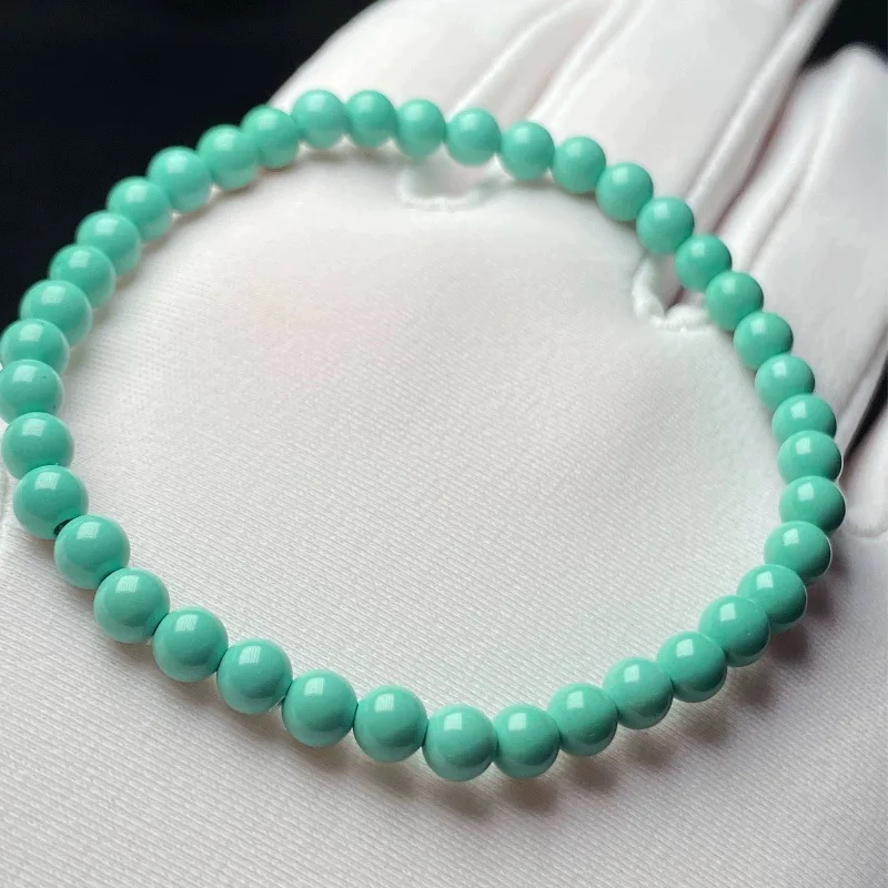High Porcelain 4mm Material Turquoise Round Bracelet Single Multi Circle Small Bead Chain