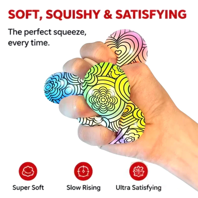 Schylling Needoh Press-Doh Color Changing Squeeze Fidget Ball Toy Dough Filled Doodle Pattern Fast Rebound Sensory Autism Toy - view 6