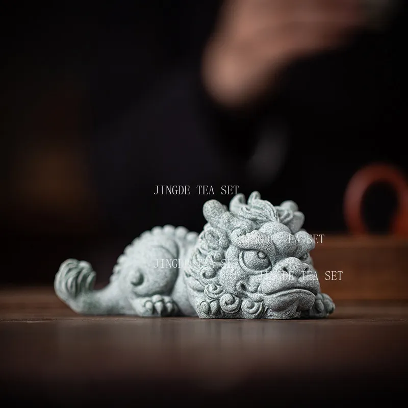 Pixiu Tea Pet Chinese Style Fortune Tea Game Desktop Animal Friendly Small Ornaments Stone Decoration Handicraft Landscaping