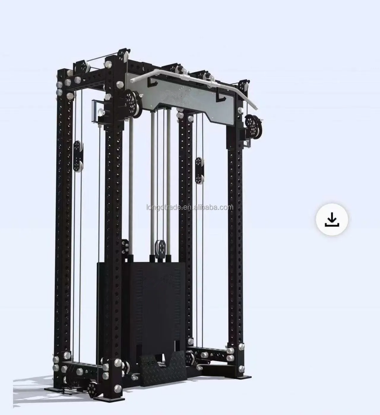 

High and Low Row Machine Cable Crossover Multi-Function Gym Equipment Including Power Squat Rack for Gym Training
