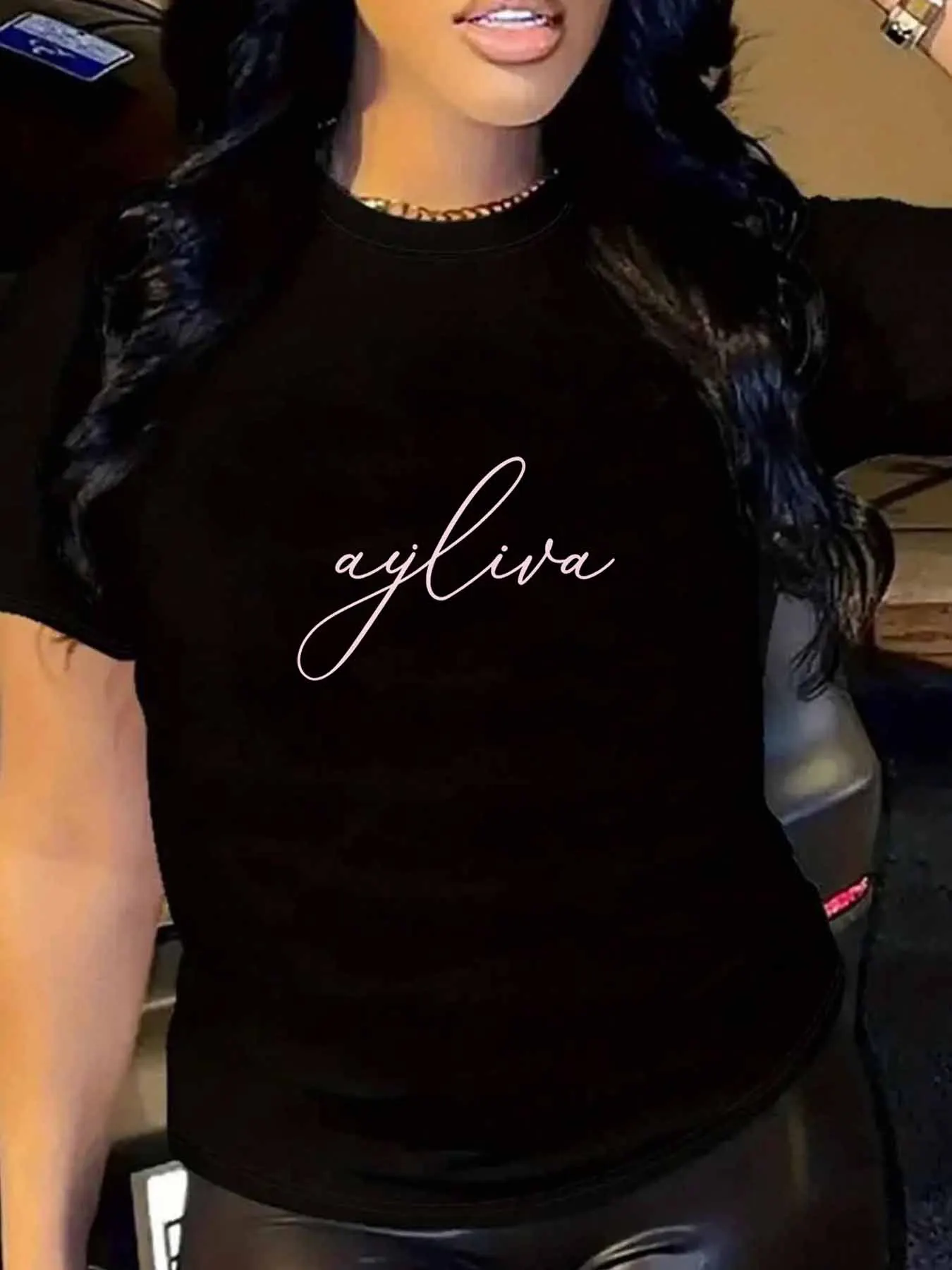 

【WY101021】Женская футболка с круглым вырезом и мультяшным рисунком, модная эластичная футболка с короткими рукавами и принтом, топ с короткими рукавами