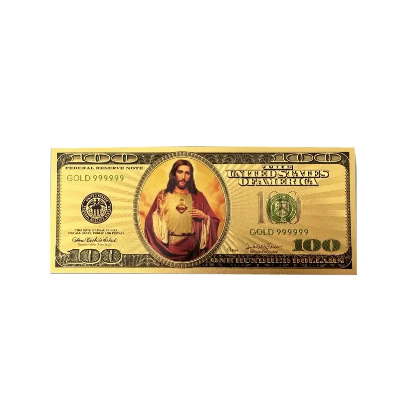 

New Nice Jesus Banknote One Million Dollars Banknote in 24k Gold Plated Banknote For Collection